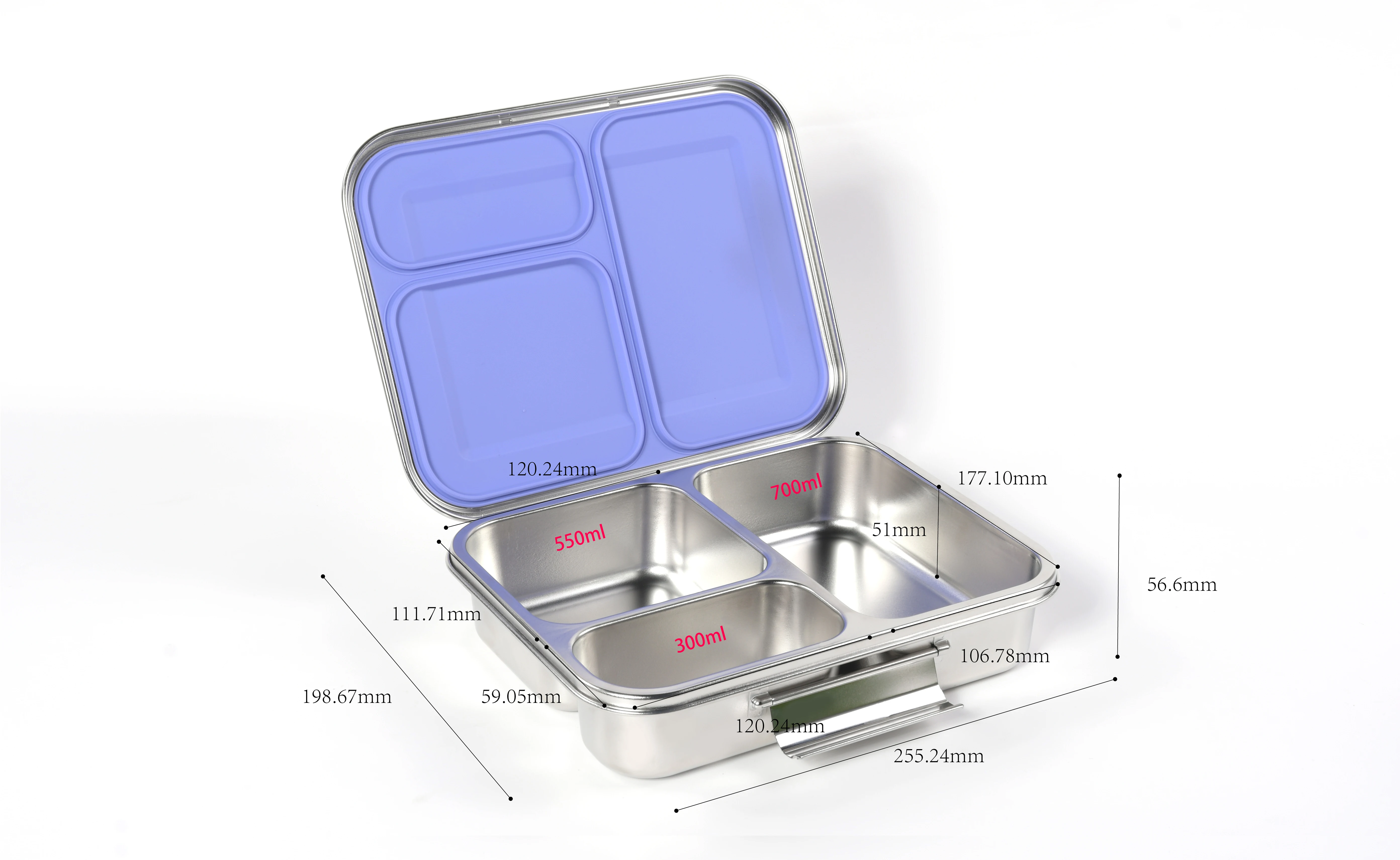 2024 Aohea Hot new product Three-compartment stainless steel Silicone leak proof cute bento insulated kids school lunch box supplier