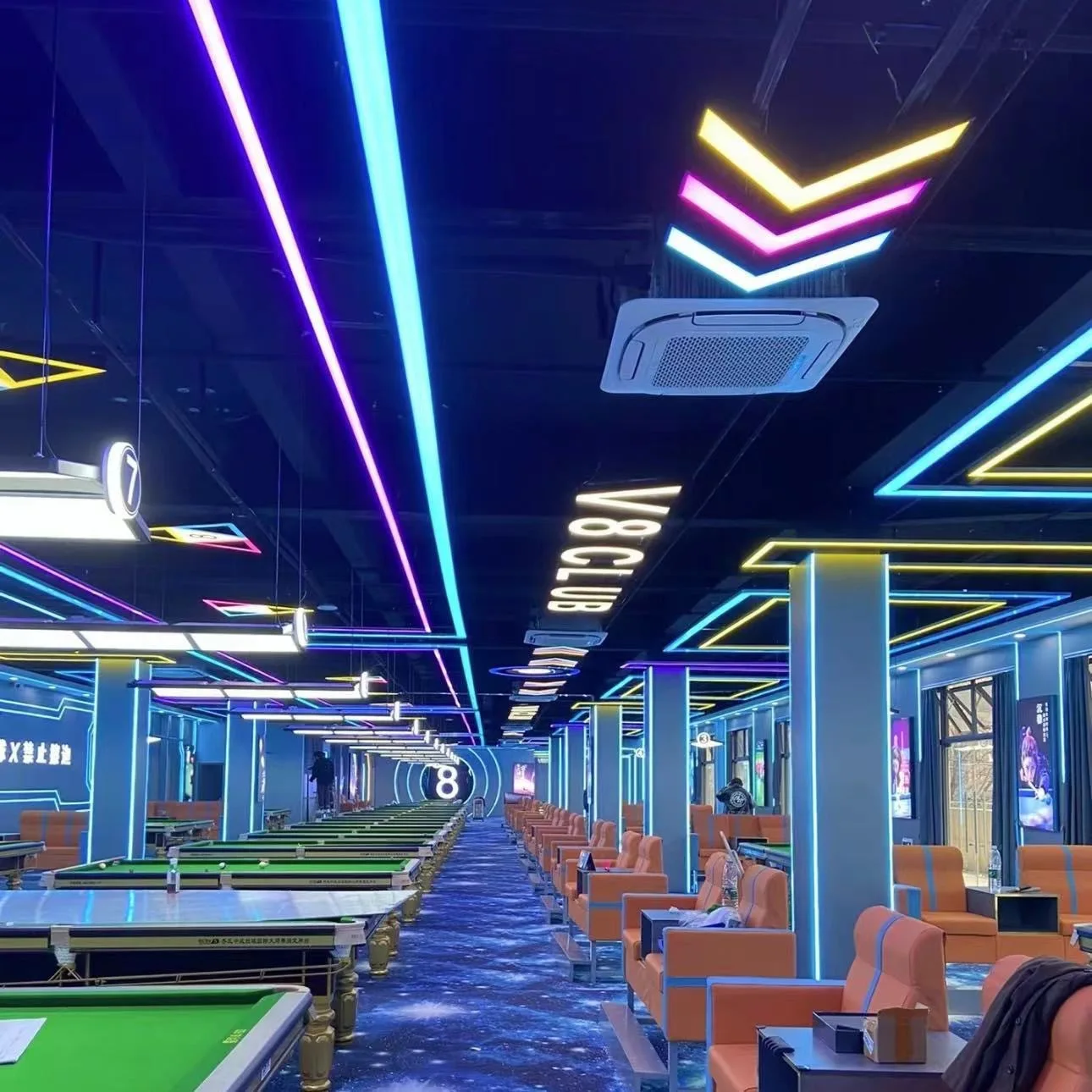 product billiard room atmosphere led strip light iron art seamless splicing gym office customizable 3 year warranty cri 90 6500k-4