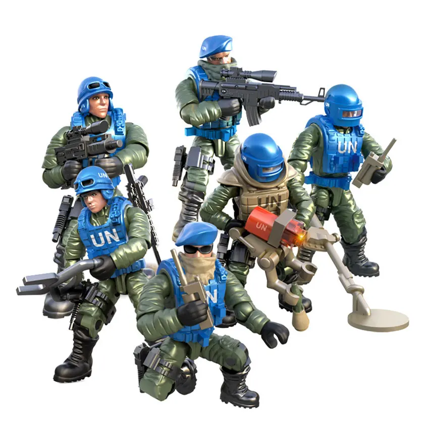6pcs/set Military Survival Desert Soldiers Building Blocks Bricks Figures Toys 