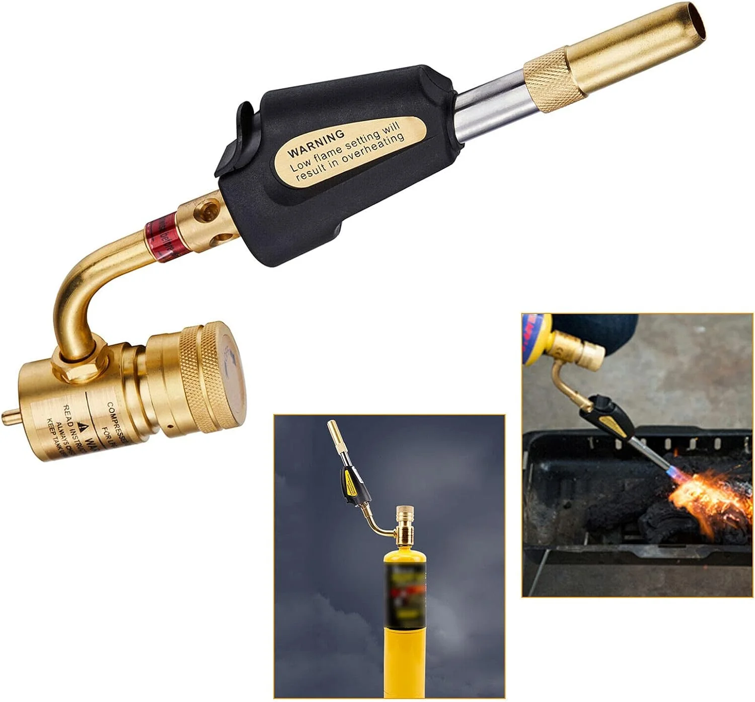 SKYTOU Heat Mapp Torch Kit – 3 Nozzles/Tips, High Intensity, Trigger Start, 100% Guaranteed