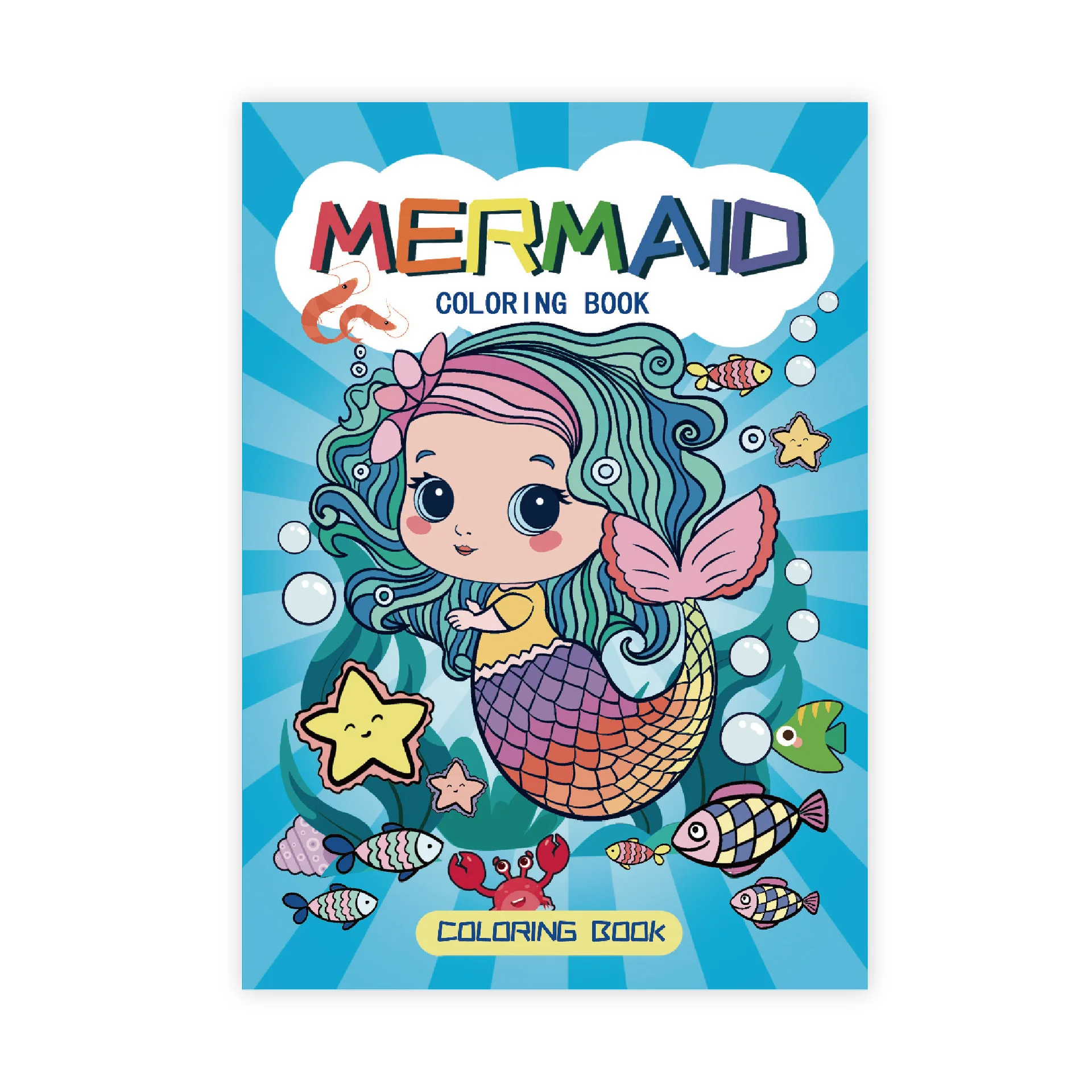 product custom mermaid 60 cartoon graffiti enlightenment printing coloring book for children coloring book set-21