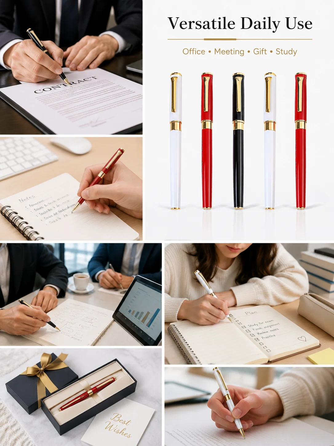 Metal Rollerball Pen 0.5mm Executive Signature Pen Business Gift Laser Engraved Logo Pen OEM