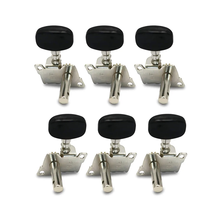 Metallor Guitar Machine Heads Tuning Pegs Tuners for Classical Acoustic Folk Guitar Individual Double Hole Chrome 3L 3R. 