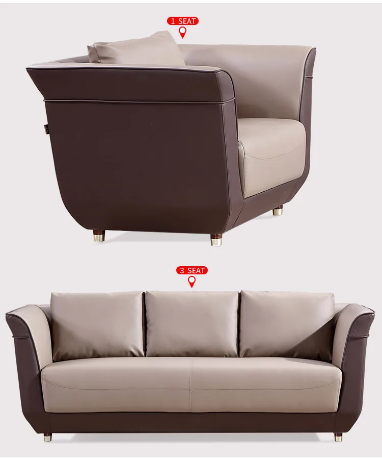 Pengpai China Furniture Movable Chesterfield Modern Office Leather Sofa Set