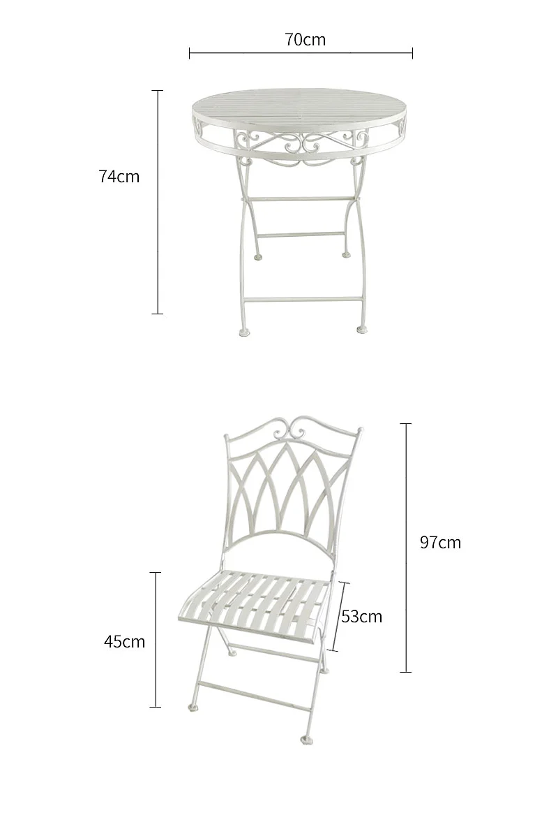 antique cast iron chair and table
