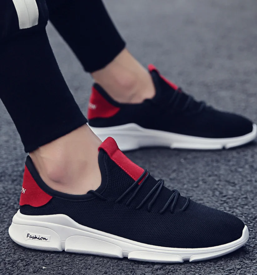 Men's Fashion Sneakers Sports Shoes Flat Low Up Breathable Casual Shoes ...