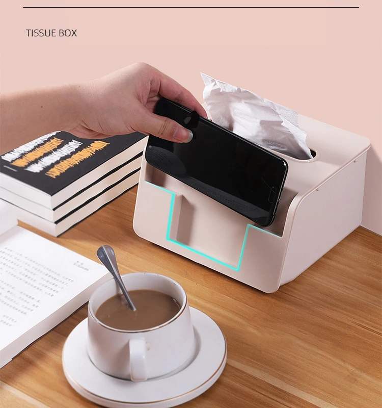 Shuangqing Factory Hot selling Plastic tissue box paper holder mobile phone holder