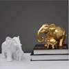 Nordic Geometry Mother And Child Elephant Creative Living Room Ornaments Office Gifts Modern Home Decor Resin Crafts