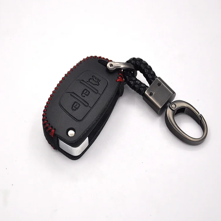 3 düğmeler Oto araba aksesuarları anahtar kapağı kılıfı Hyundai IX45 Santa Fe (DM) 2013 2014 2015 2016