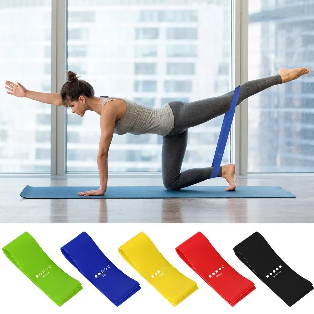 Dropshipping indoor yoga ruber gym strength training tension latex resistance flat band