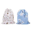 Factory wholesale logo design custom size color printed shoe canvas bag drawstring