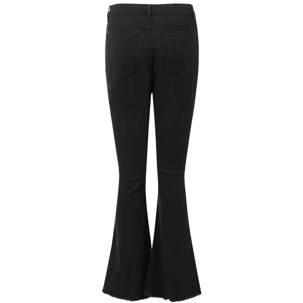 Pantalones Acampanados Para Mujer,Pantalón Ajustado De Cintura Alta Con  Botones,Ropa Informal Para Fiesta Y Vacaciones,Ropa De Trabajo Elegante Para  Verano - Buy Vaqueros De Pierna Ancha,Vaqueros Abotonados De Cintura  Alta,Pantalones De Cadera