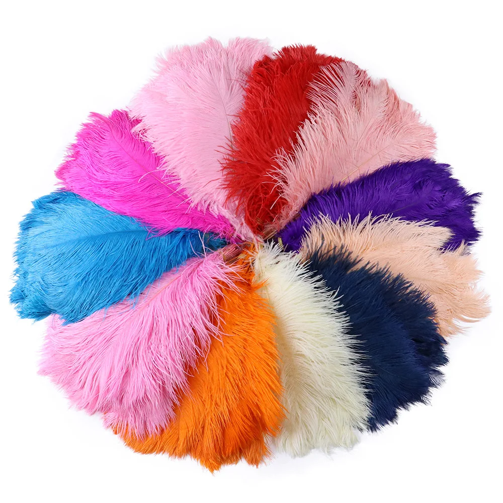 
Wholesale Colorful Cheap party ostrich feathers for sale Fluffy Dyed Feather for Crafts Decoration Accessories 