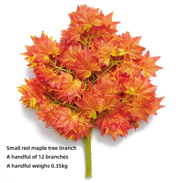 Simulation plant wholesale Small artificial red maple tree branches and leaves