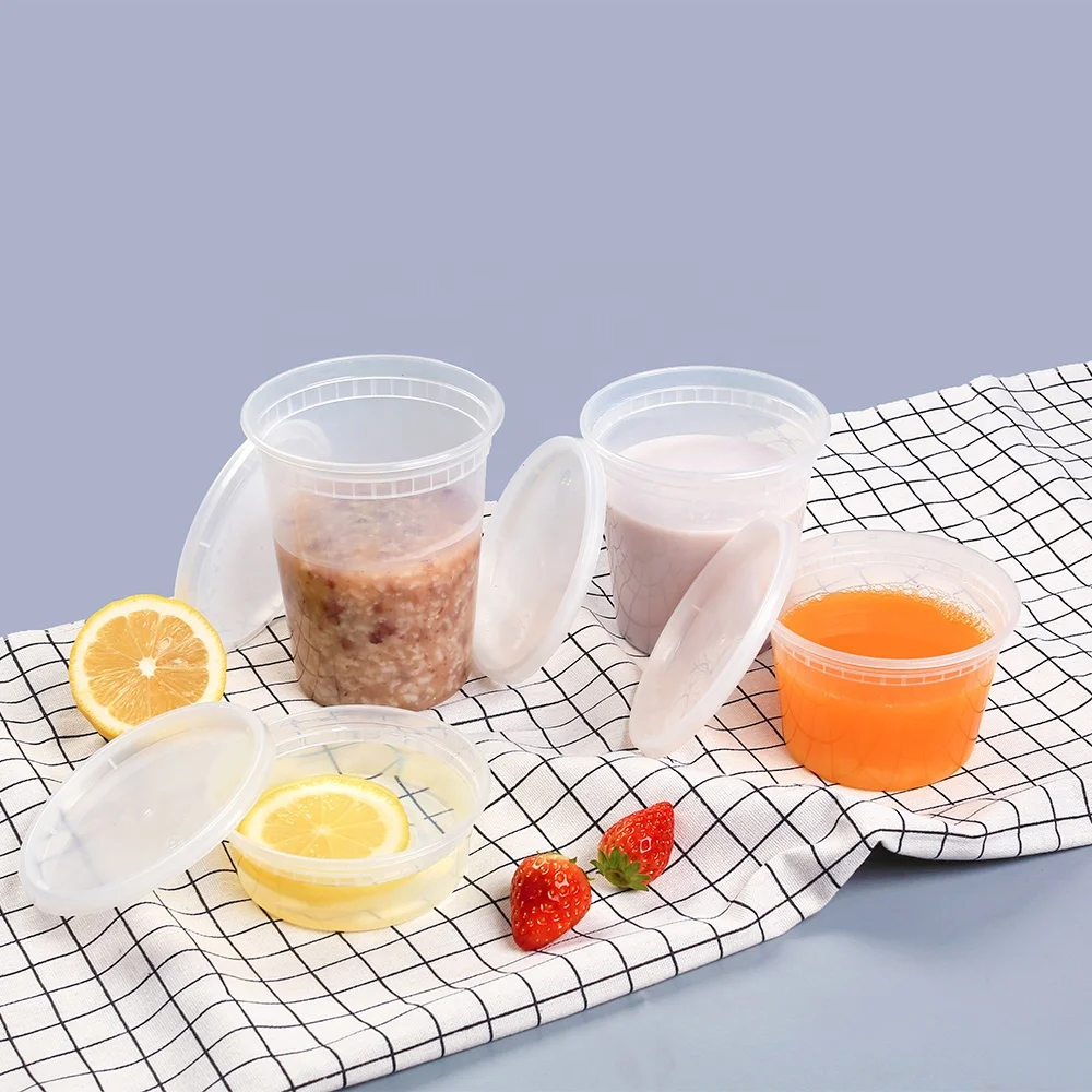 Popular Pp Cup Food Container Disposable Plastic Soup Containers 8 Oz