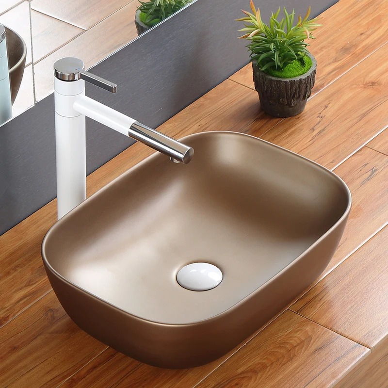 Table Top Basin Bathroom Sink Ceramic Color Black Small Counter Top Solid Surface Hand