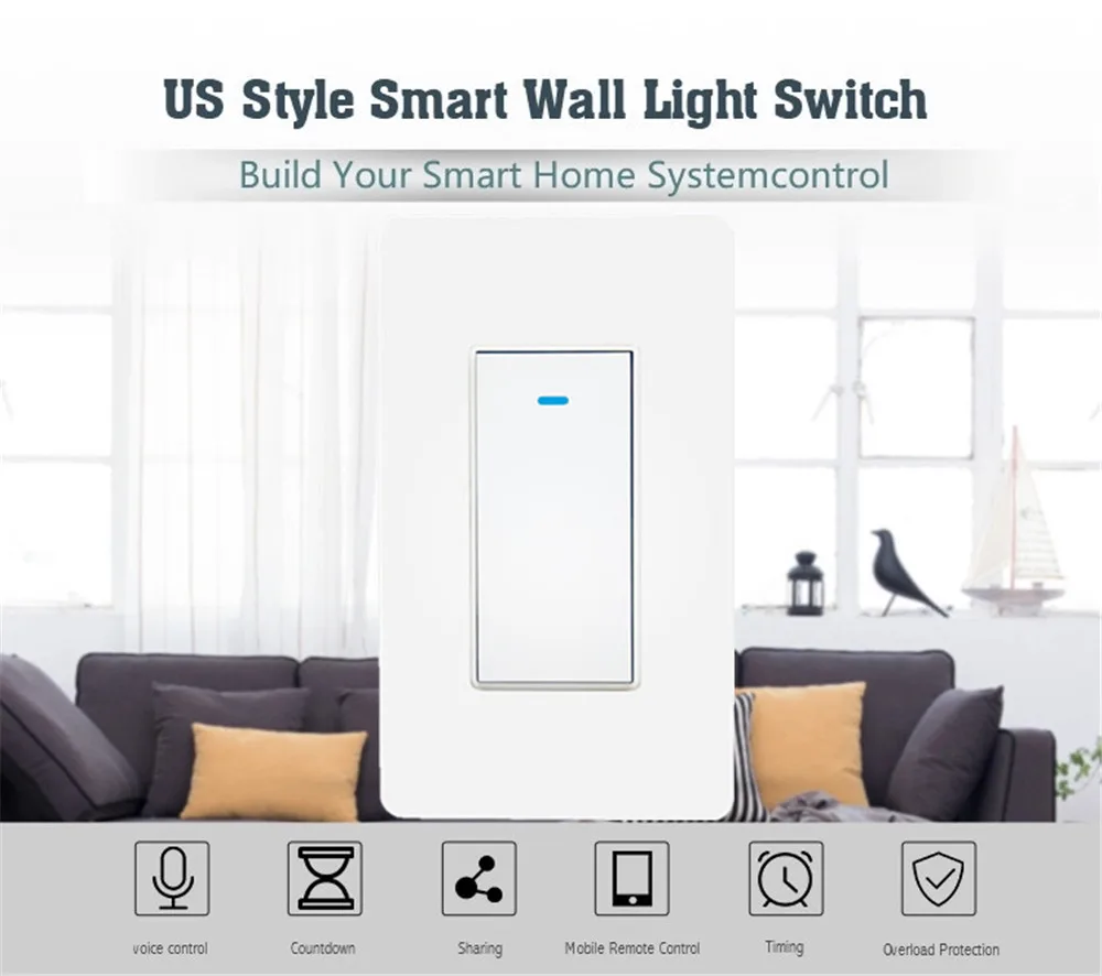 1GANG Zigbee Switch/Smart Wireless Light Switch Zigbee Button Switch Compatible with Alexa/GoogleHome/IFTTT - ANKUX.COM