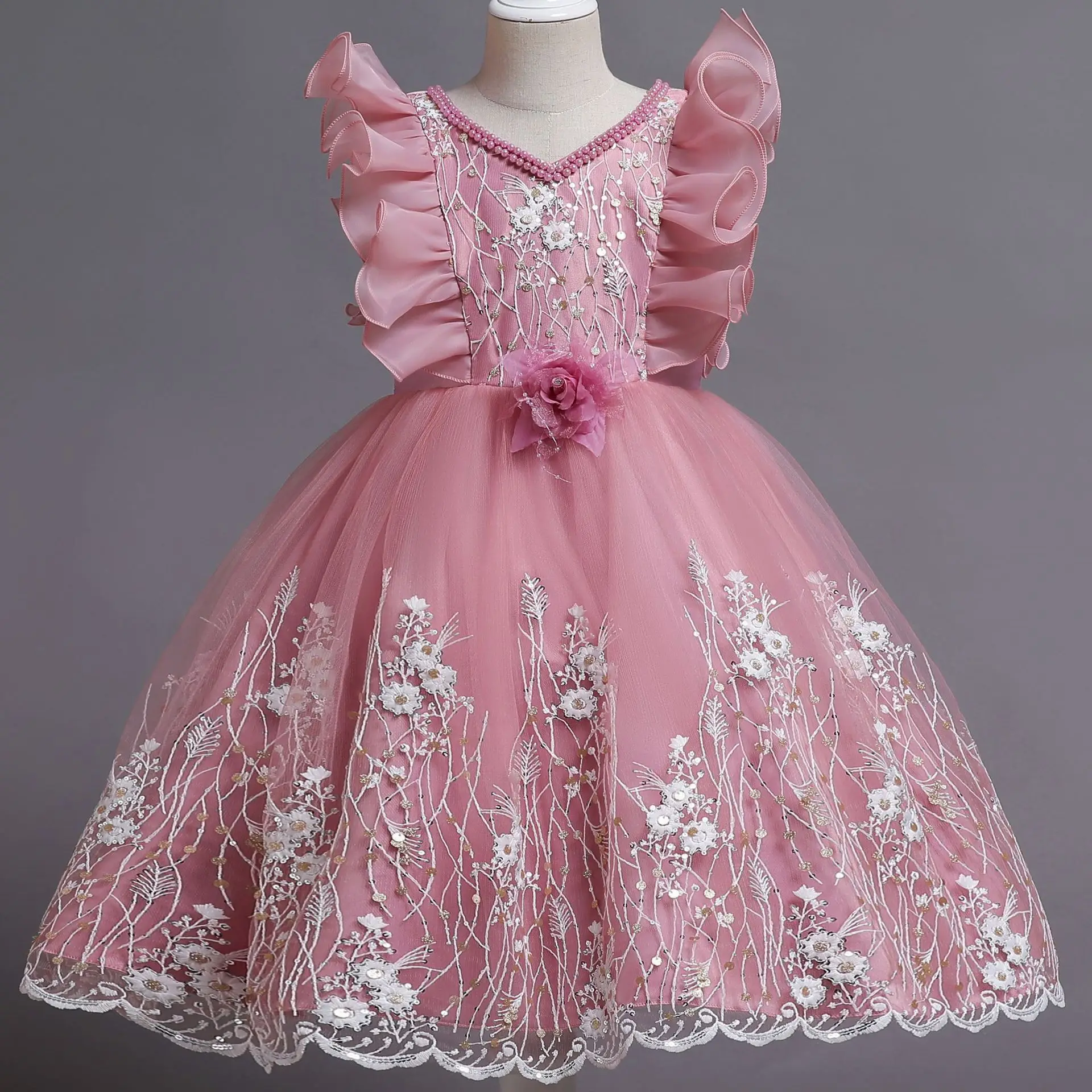 Kids Tulle Party Princess Dress Up Summer One Year Baby Girl Dresses