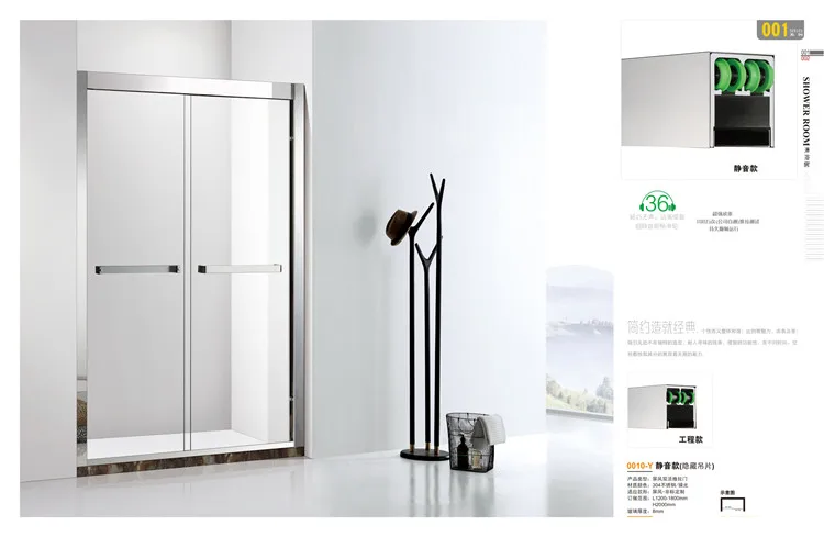 mirror shower enclosure Simple easy clean tempered glass square sliding shower door in shower room