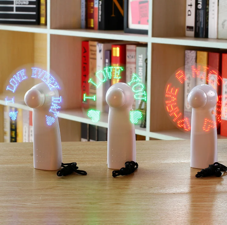 DIY AAA Battery Handheld Fan Mini LED Message Fan Operated Cooling For Home And Travel