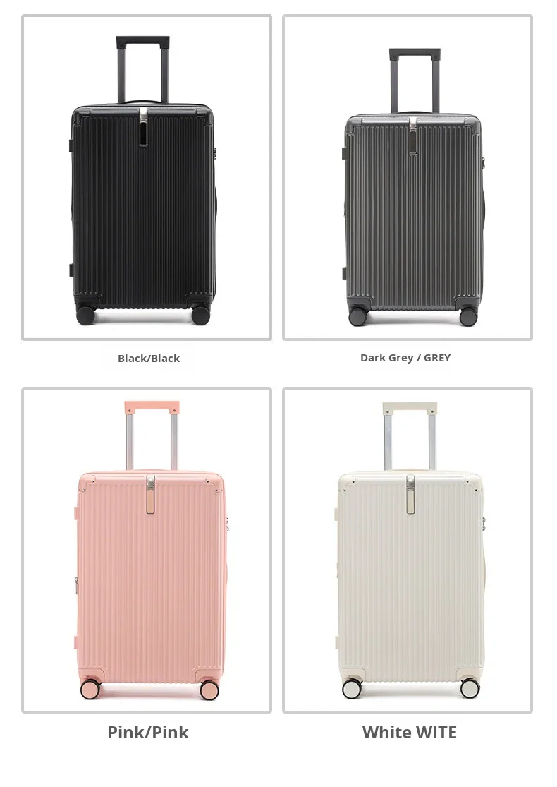 product 20 inch sturdy durable telescopic handle pc luggage high appearance level silent password suitcase high quality zipper closure-10