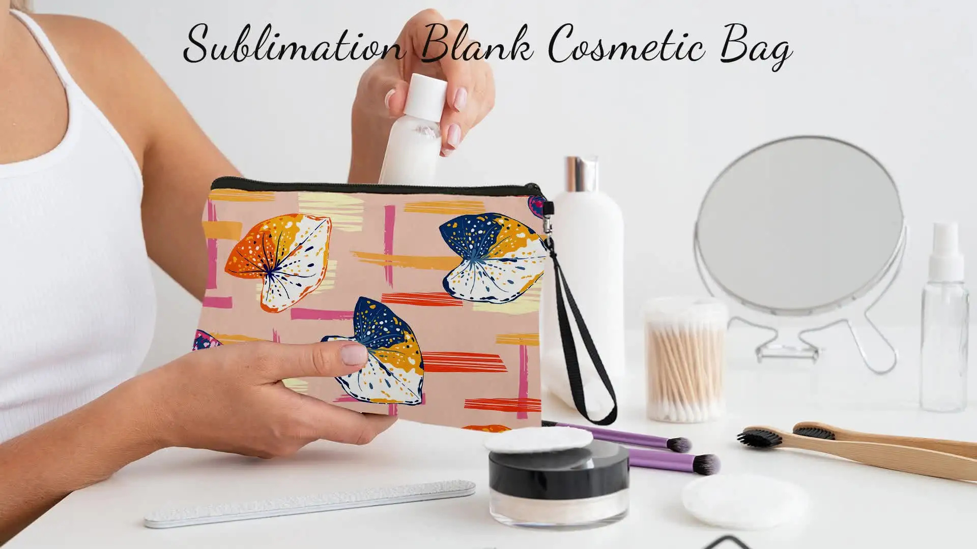Sublimation Blank Makeup Bag DIY Heat Transfer Pencil Case Bag