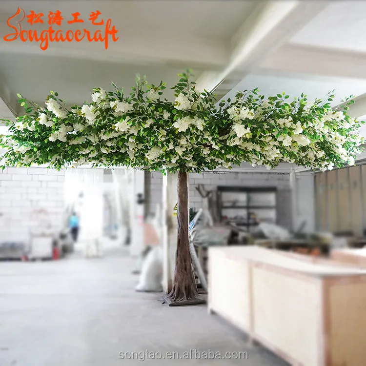 Outdoor Indoor Fake Silk Fabric Flower Artificial Cherry Blossom Tree