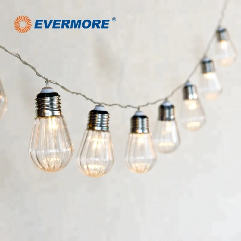 High Quality Fully Waterproof Heat Resistant Evermore Battery Operated Edison Bulb Led  Chain Outdoor String Light