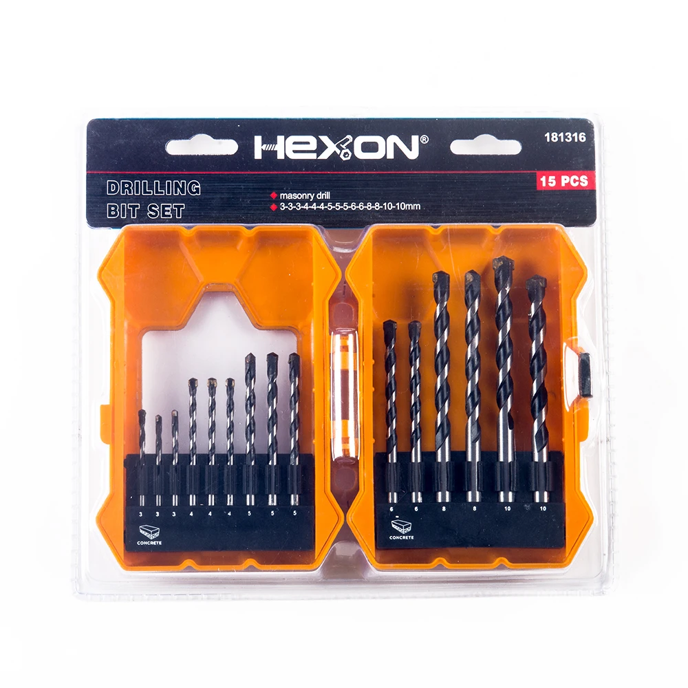 15pcs Metal Quick Change Hammer Drill Drilling Bit Masonry Drill Bit