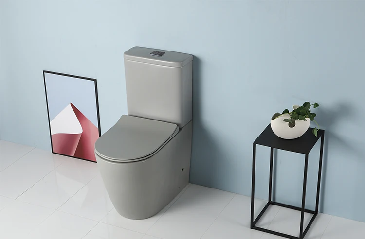 Modern Fashionable Design Matt Grey Color Bathroom Ceramic Flush Toilet MJ 2807