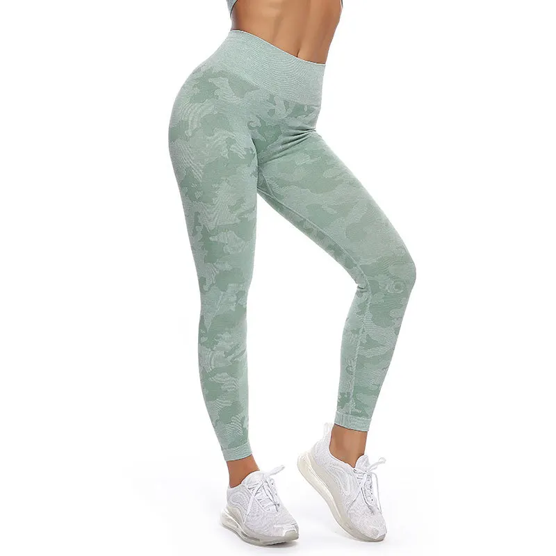 
Best selling high waist scrunch butt quick dry camouflage seamless leggings 