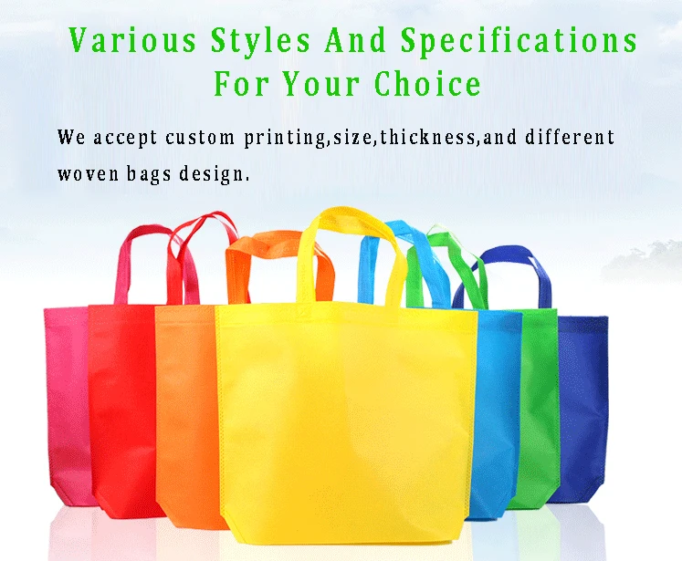 Cheap Recyclable Shopping Tote Non Woven Bag Printing Pp Non Woven Fabric Carry Shopping Bags