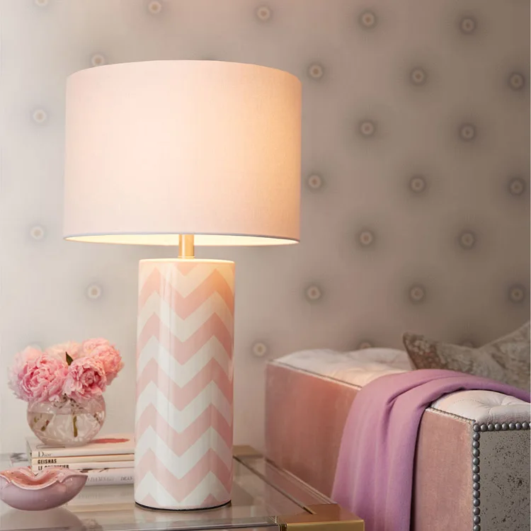 Modern Decorative Home Hotel Office Living Bedroom Bedside Ceramic Fabric shade Table Lights