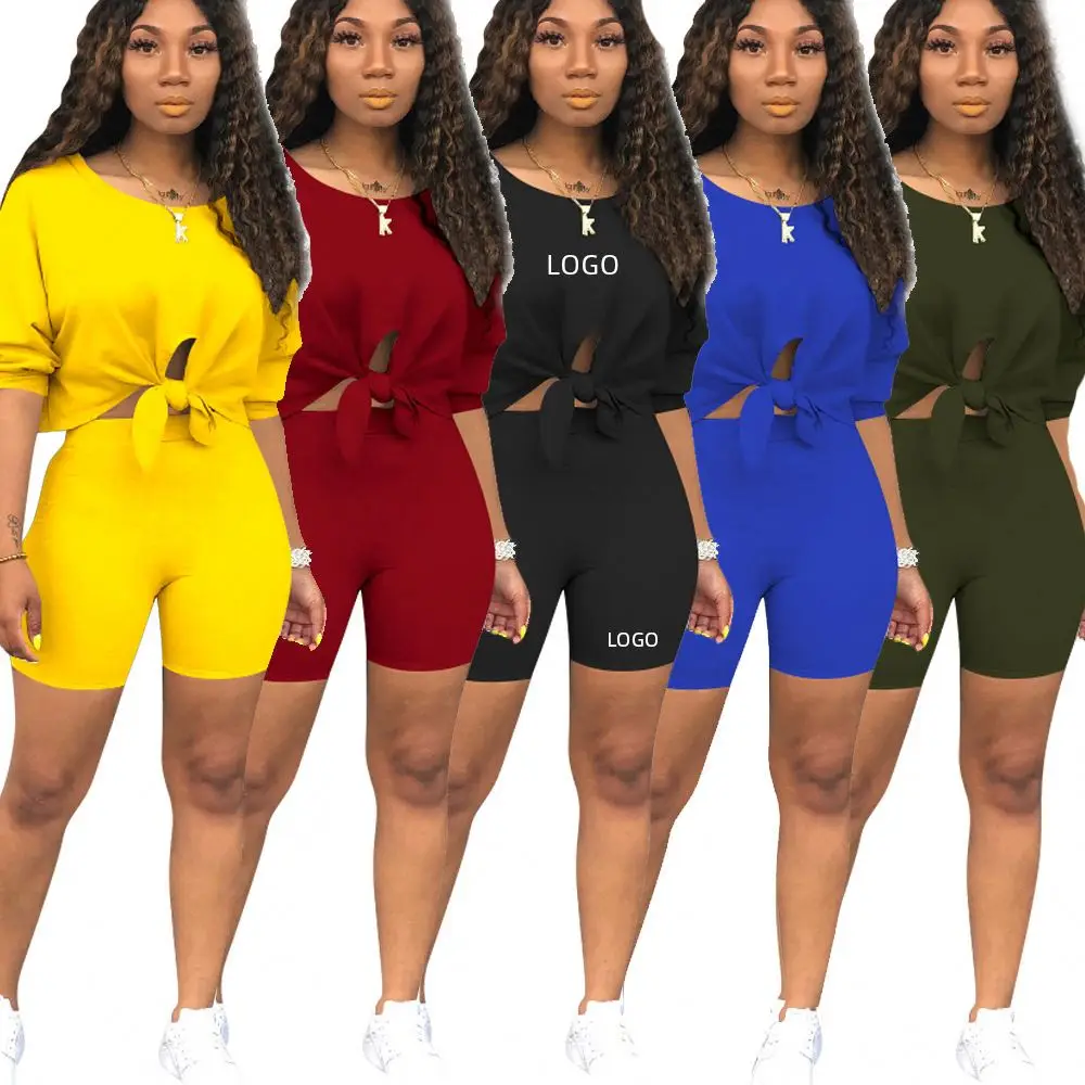 

2021 2 Piece ports Wear Workout Custom Logo Womens horts et,2 Sets, Picture color