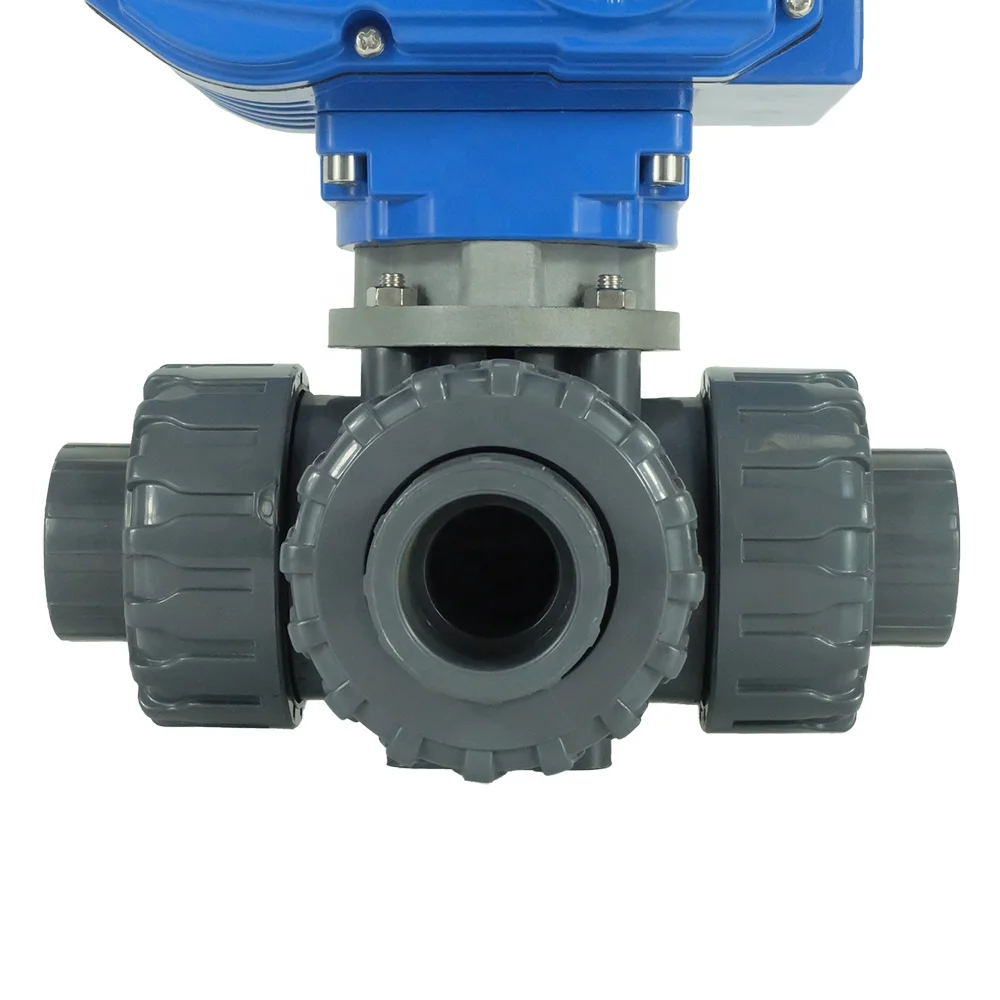 Dkv Electric Pvc 3 Way Ball Valve 3'' Dn50 Dn150 Electric Actuator 380v ...