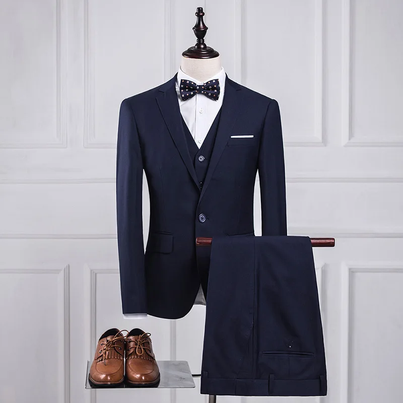 Youth Korean Solid Suit Men's Spring And Autumn Suit Jacket + Pants ...