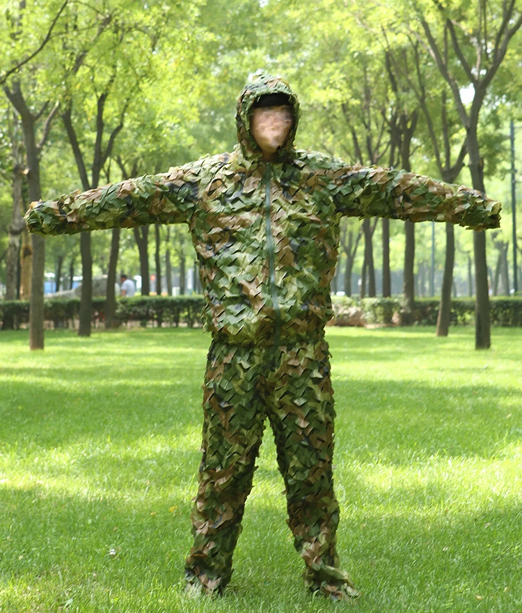 Hunting 3D Leaf Camouflage Clothing CS Camo Coverall Sniper Archery Ghillie Suit 