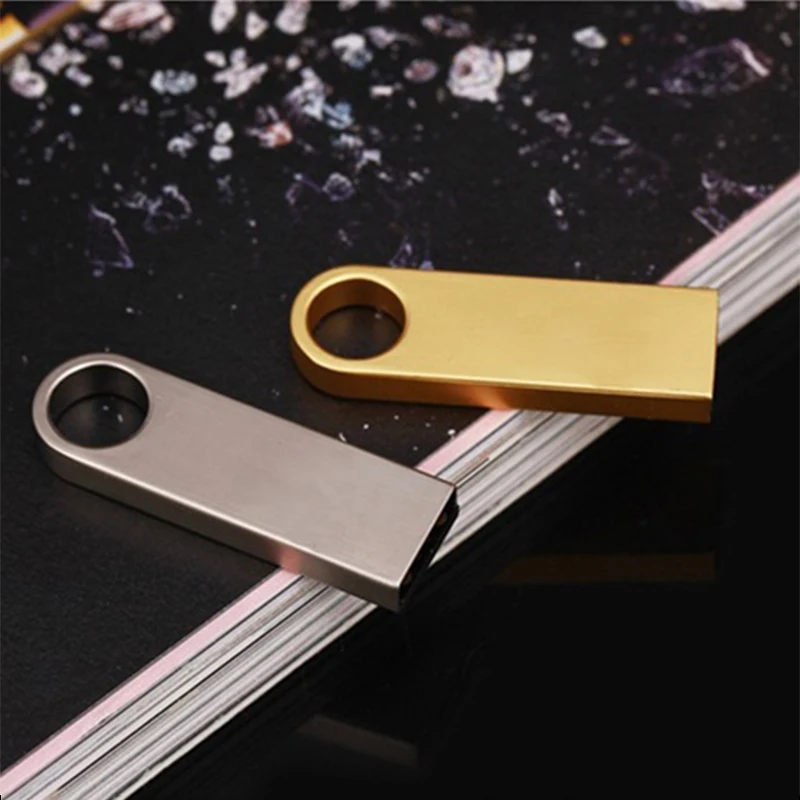 Stainless Steel USB 2.0 Pen Drive 32GB Flash Drive 8GB 16GB Pendrive USB Memory Stick with Keychain Flash Drive - ANKUX.COM