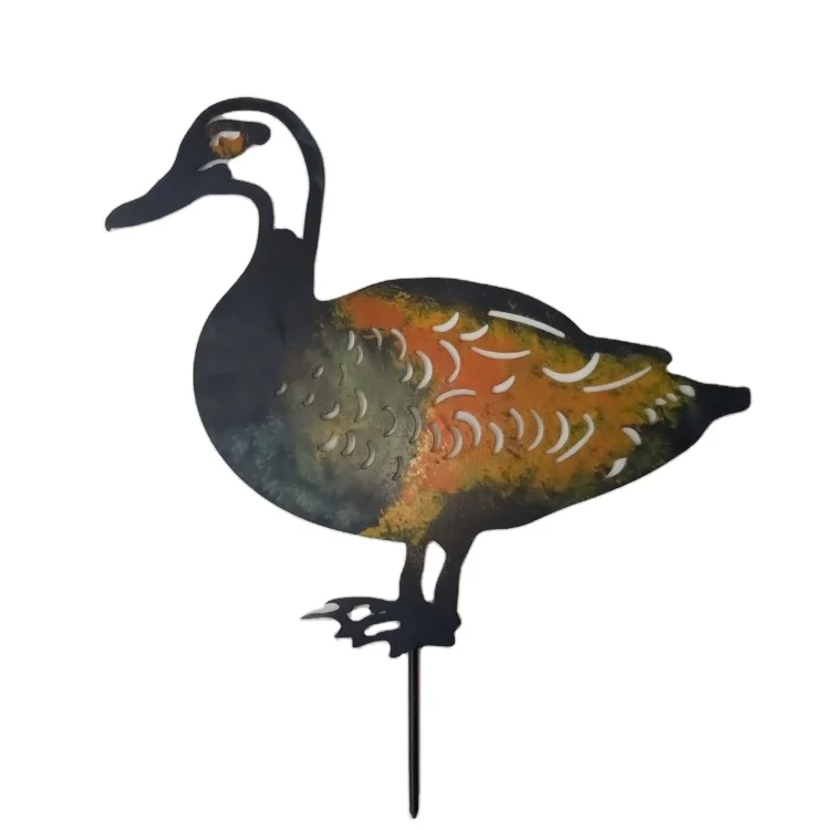 
Custom logo China Supplier Duck STAKE metal rooster 