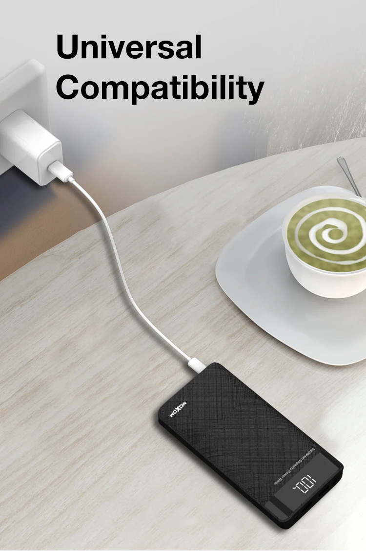 MOXOM New Double QC3.0 Power bank Big Capacity 20000mah Fast Charing 5V 2A Power banks with LCD - ANKUX.COM