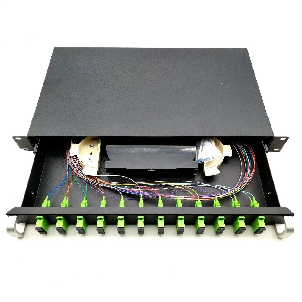 24 Port 1u Fiber Patch Panel With Lc Connectors Drawing Type Fiber ...