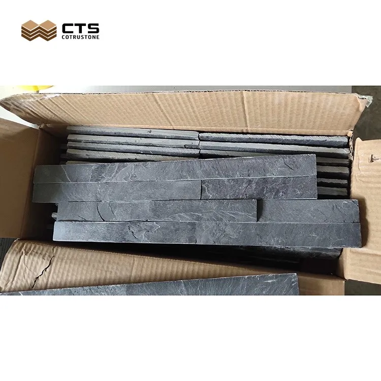 Wholesale Natural Chinese Exterior Wall Cladding Stone Black Slate Tile ...