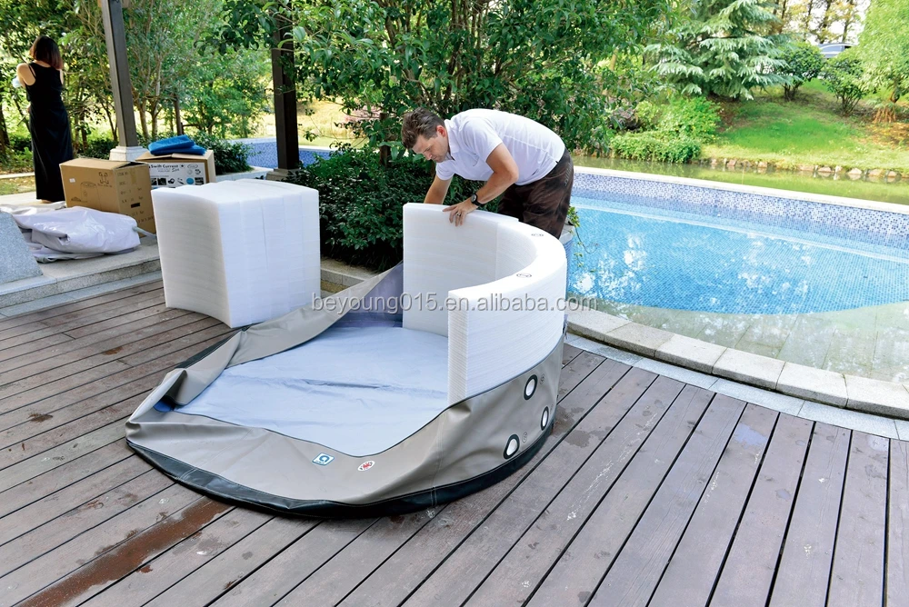 Avenli Saipan No Inflatable Round Spa 120 Air Jets Portable Foam Wall