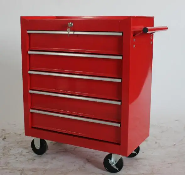 Tool Trolley 5 Drawers Lockable Solid Metal Steel Mobile Tool