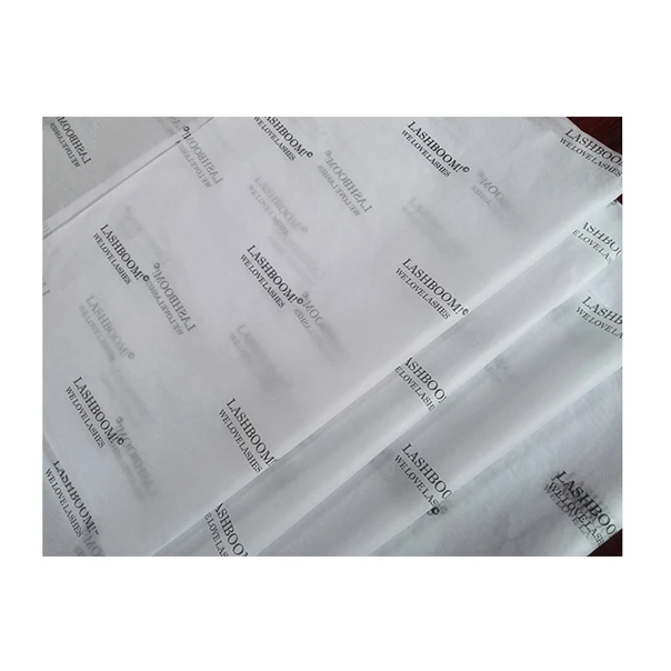 
White silk paper with black logo / black logo on white tissue paper / black tissue wrapping paper with white logo printed 