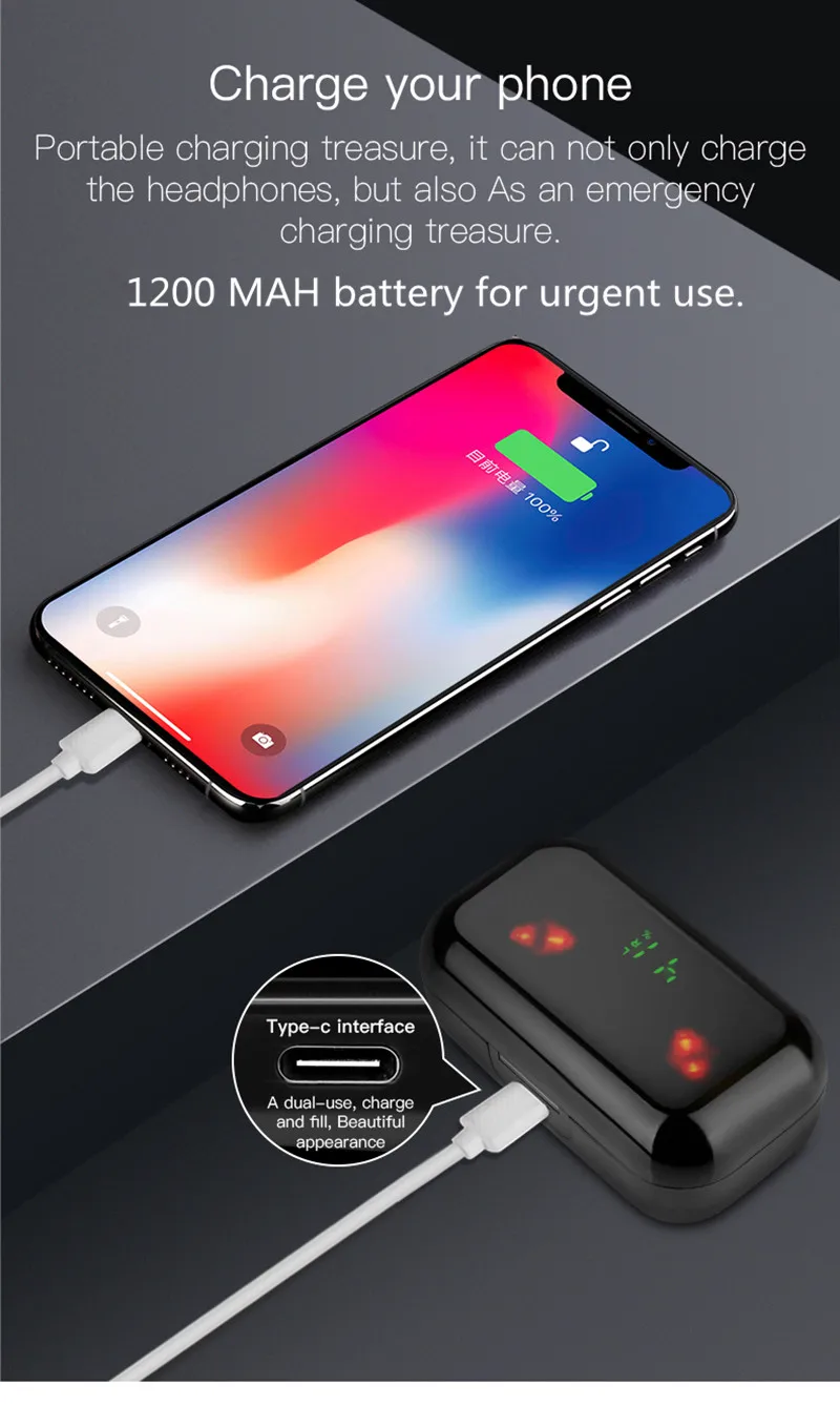 New Branded Wireless LCD Earbuds Private Label Bluetooth Earphone Wireless Ear Buds Noise Cancelling Unique Promotional 2020 - ANKUX.COM