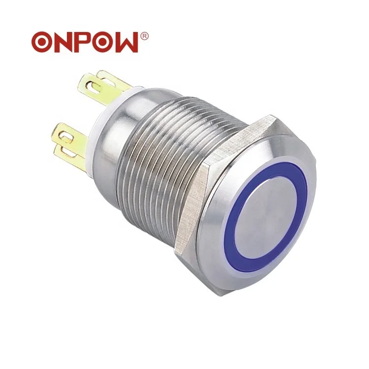 Found at 1988 ONPOW 19mm CE, ROHS 12V led momentary illuminated switch metal push button