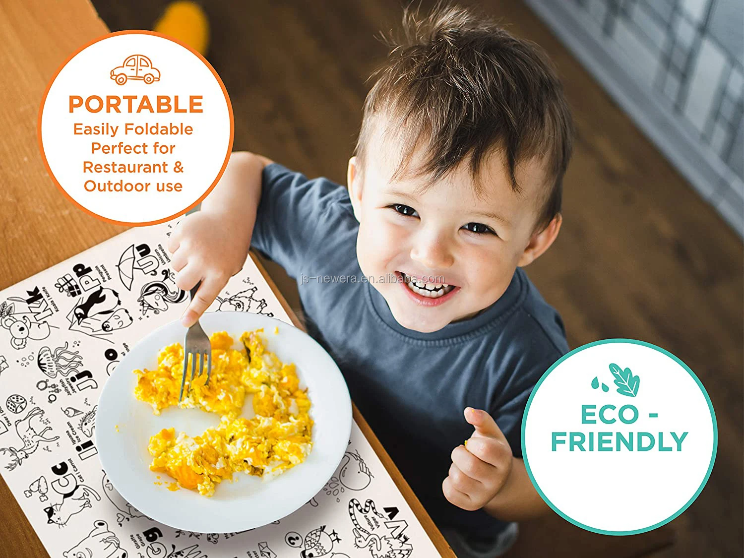 Custom Adhesive Super Sticky Disposable Placemat For Baby Or Toddler Bpa Free 4 Sided Stick On