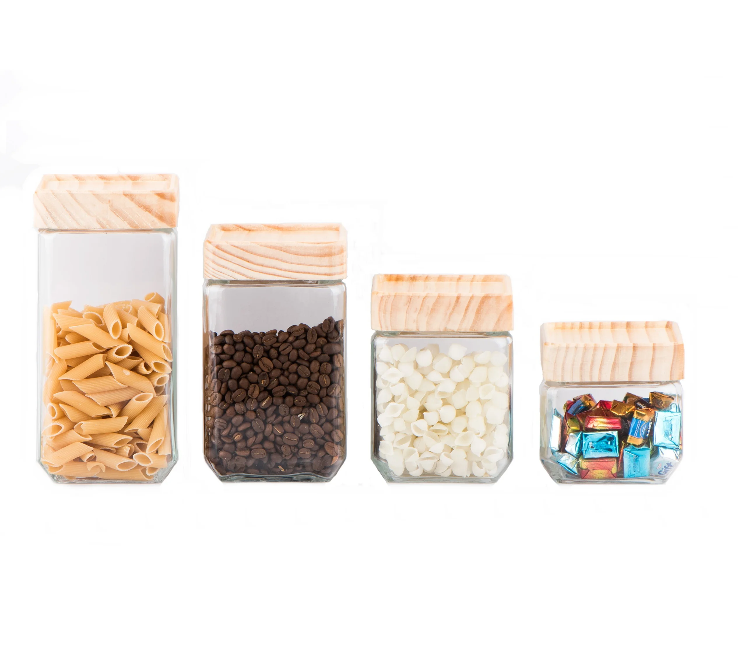 800ml 1250ml 1650ml 2100ml Transparent Decoration Glass Candy Vintage