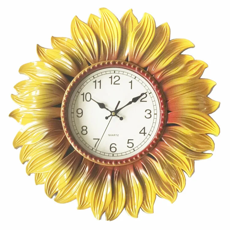 Golden Sunflower Flower Metal Wall Clock Creative Clock Design For Home   H728136279f4d48aa9822b000fe49e8c3U 